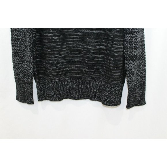 Banana Republic $98 Womens Black Grey Wool Blend Fringe Trim Sweater S NWT - Picture 4 of 6